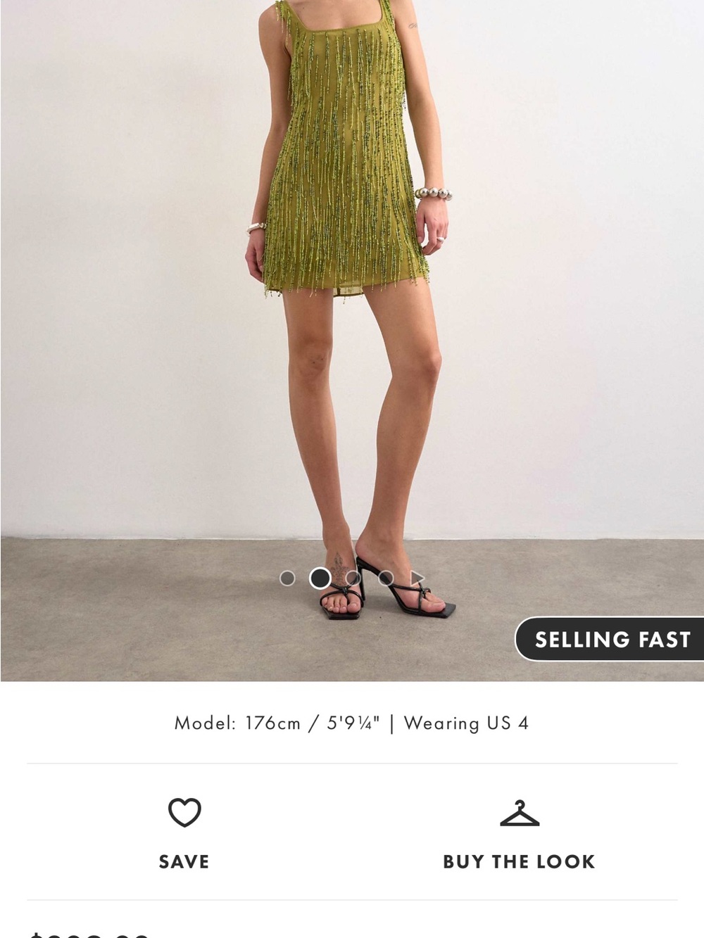 ASOS Olive Green Beaded Mini Dress